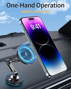 Magnetic Car Phone Holder Wireless Charger Phone Stand Rotation Mobile Phone Holder Fast Charging for IPhone 16 15 14 13 Xiaomi2026