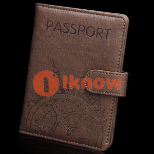 I know RFID World Famous Building Passport Holder Global Travel Airplane Ticket Holder Multi slot Leather Transparent Window Passport Bag