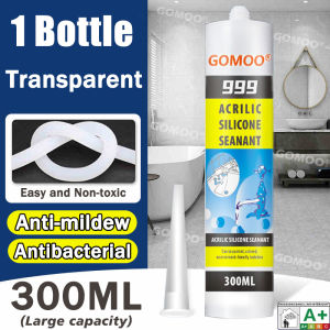 【Buy 2 free Gun】300ML Silicon Sealant Fill The Gap Strong Adhesive Glue White Transparent Wall Sinks