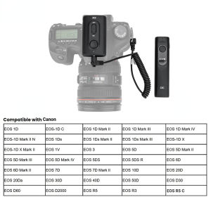 JJC RF-SWA 50 Meter Wireless Remote Control Stick 2.4GHz Radio Shutter Release Cable Switch Cord for DSLR Camera Canon EOS R3 R5 R5C 50D 40D 30D 20D 20Da 10D 7D 6D 5D 5DS R 1D 1Ds 1DX Mark IV III II D2000 D60 D30 3 1V