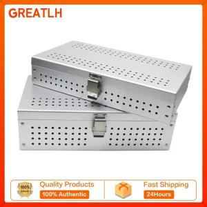 GREATLH Sterilization Tray Box Case Surgical Instruments Aluminium Box Sterilization Box Disinfection Tray Case 1pcs