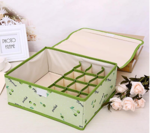 Eason Mall COD Bamboo Charcoal Oxford Cloth 13 Grid Girls Socks Tie Bra Panties Underwear Storage Storage Box