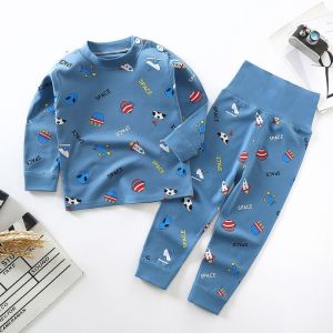 TUmama Dễ thương cà rốt hoạt hình in bé bông innerwear thiết lập cho mùa thu và mùa đông ấm áp thoải mái tay dài áo và quần