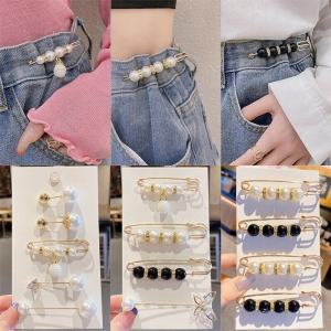 6/5/4pcs-set Korean Pearl Pin Brooch Set Multifunction Waist Belt Adjuster for Woman Girl