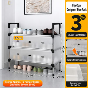 Goldstar Stainless 3/4/5/6 Layer Shoe Rack Organizer With Cover Cabinet Heavy Duty Space Saver