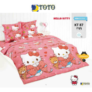 TOTO ชุดผ้าปูที่นอน เฮลโล คิตตี้ Hello Kitty KT87 สีชมพู #โตโต้ ชุดเครื่องนอน เฮลโลคิตตี้ ซานริโอ Sanrio