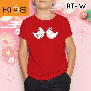 2024 CNY Double Dragon Year Chinese New Year Kids T Shirt Short Sleeve High Quality Cotton T-shirt (双龙) 龍年新年衣服亲子家庭T恤