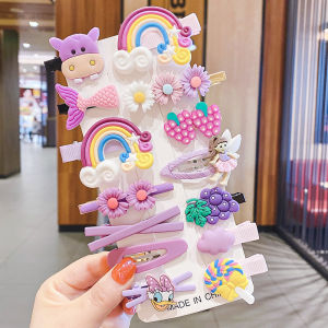 Korean 14 Piece Set Childrens Hair Clips Cute Princess Broken Hairpin Girl Flower Butterfly Headwear Baby Clip