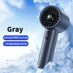 【COD】50m/s High Speed Wind Handheld Fan Rechargeable Strong Cooler Digital Display Turbo Fan Portable High Speed Cooling Fan Outdoor Mini Hand Fan intelligent digital display wireless turbo high-speed fan USB rechargeable handheld cooling desktop fan