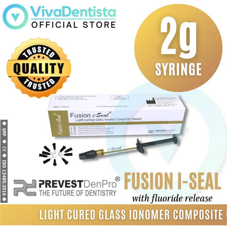 Fusion I Seal Light Cure Vetro Ionomero Cemento Dentale 2x2g | Prevest Denpro