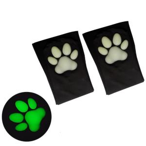 Cat Paw Thigh High Socks Cute Soft 3D Toe Beans Socks Kitten Claw Pad Socks Night Lights Cat Paw Over Knee Stockings
