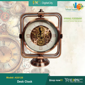 #25125 Metal Gear Desk Clock - Durable & Stylish for Home & Office Decoration - Functional & Aesthetic Design