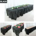 Disposable Table Skirt Waterproof Plastic Table Cover for Birthday Party Wedding Festival Decoration High Quality Table Decoration. 
