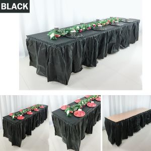 Table Skirt Plastic Table Cover Waterproof Disposable Party Decor Buffet Birthday Wedding Festival Event