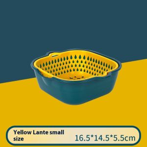 Trái Cây Sao⭐Đa chức năng nhà bếp lưới ráo nước sáu bộ chi tiết nhựa Rổ đựng rau trái cây hai lớp Rổ đựng rau Rổ đựng rau