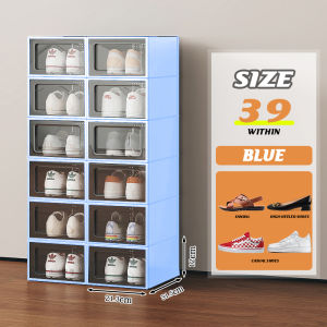Large Size Shoe Box Storage Hard Case Transparent Heavy Duty Shoe Rack Organizer with Cover Cabinets Stackable Foldable