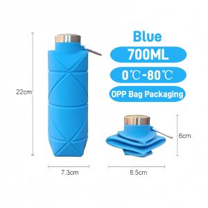 Collapsible Travel Bottles Sport Folding Reusable Foldable Silicone Water Bottle Foldable