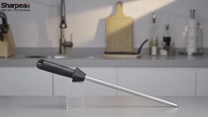 (a brand of SHARPAL) 110R 17.5-Inch/Rod L. 12-Inch Diamond Sharpening Steel Rod Extra Fine 1200 Grit Sharpening Rod with Built-In Angle Guides Kitchen Sharpener Honing to Razor-Sharp