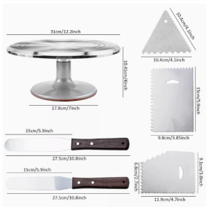 *Free Scrapper* Cake stand Baking tool 9 12 14INCH  mounted Turntable Rotating table stand base turn Lockable