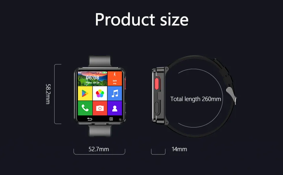 Rainbuvvy PGDWATCH Q668 Man Woman 4G Network Smart Watch Quad Core