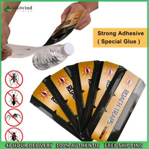 Sikiwind 100Pcs Cockroach Traps Sticky Baited Cockroach Traps Pet Safe Strong Adhesive Roach Killer Long Lasting for Kitchen