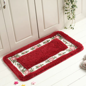 2022 CNY Floor Mat Pastoral Style Bathroom Mat Kitchen Bath Mat set Soft Water Absorption Floor Mat Soft Red Carpet Anti-slip Bathroom Door Mat Soft Bath Mat Home Decor Floor Rug Carpet Chinese New Year Carpet toilet rug