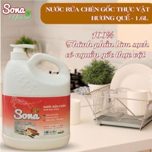 Nước Rửa Chén Bát Sinh Học SONA 1.6kg Đậm đặc Sạch Siêu Tốc Mềm Mại Da Tay
