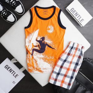 BỘ THUN SÁT NÁCH QUẦN CA RÔ BÉ TRAI [COTTON XUẤT DƯ] SIZE ĐẠI