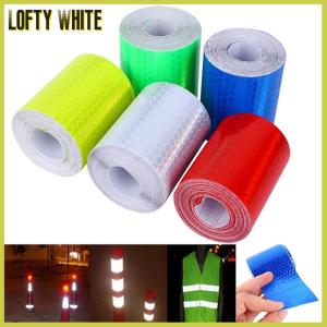 Lofty White เทปสะท้อนแสงติดกระจกรถยนต์1ม. x 5ซม. เทปเตือนความปลอดภัยแบบม้วนสติกเกอร์ติดฟิล์ม
