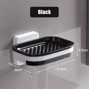 Portable No Drilling Soap Box Drainable Soap Dish for Bathroom Double-layer Drain Able Soap Dish Storage Rack Shelf