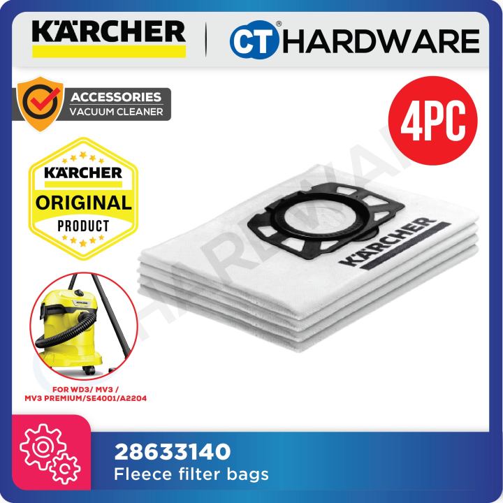 KARCHER 28633140 FLEECE FILTER BAG FOR WD3/ MV3 / MV3 PREMIUM/SE4001