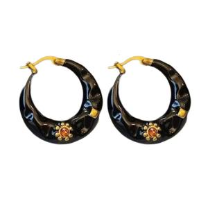 Thời Trang Men Hoa tai dạng vòng với Màu Đỏ Chi Tiết Khóa Tai Cho Phụ Nữ Thời Trang Handmade Tinh Tế Tai Phụ Kiện