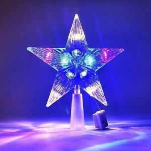 VINEY Five-pointed Star Christmas Tree Top Star Glowing Shining LED Stars Navidad Colorful Christmas Tree Ornaments Christmas Tree Decoration