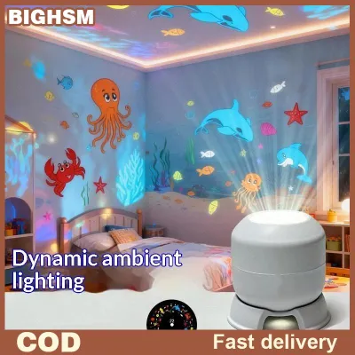 BIGHSM USB Led Đại Dương chiếu ánh sáng ban đêm 360 độ xoay năng động chiếu sáng cho giấc ngủ thư giãn trang trí phòng ngủ