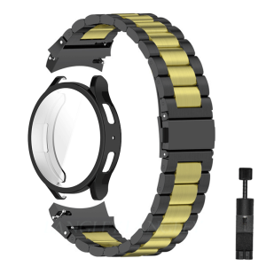 Galaxy Watch 6 Classic 43mm 47mm Stainless Steel Band Strap With Screen Protector Case For Samsung Galaxy Watch 5 Pro 4 Classic 40 44 45mm Smartwatch TPU Soft case