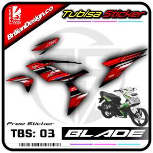Sticker Striping Variasi Blade 110 - Stiker Striping Motor Blade 110 Desain Racing. TBS.03