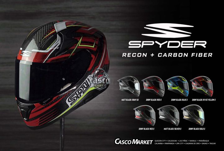 Dual Visor Spyder Helmet Matte Red Studds Helmet Thunder Drifter