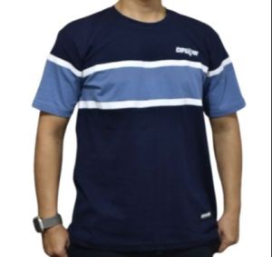 Kaos Dflow Stripe TShirt Garis Navy Denim