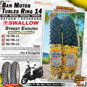 BAN MOTOR MATIC TUBLES SWALLOW RING 14 BAN MOTOR DEPAN BELAKANG BEAT VARIO SCOOPY SWALLOW STREET ENDURO RING 14 TUBLES