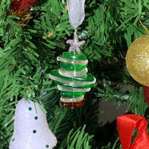 YOYO CHARMING Decorative Christmas Tree Hanging Pendants Acrylic Handmade Xmas Car Pendant Car Hanging Ornaments Starfish Sea Glass Christmas Decoration New Year