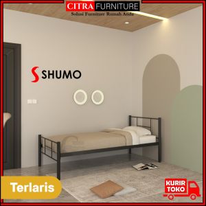 SHUMO ® Ranjang Besi 120x200 cm|Dipan Asrama Karyawan Kost|Rangka Tempat Tidur