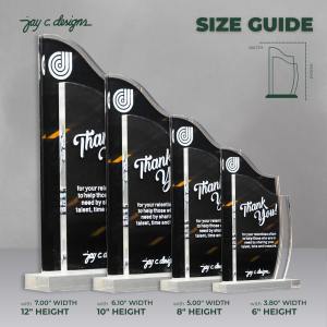 ACRYLIC PLAQUE - ACRYLIC TROPHY - AWARD - CUSTOMIZED PERSONALIZED JAY C. DESIGNS - 8043