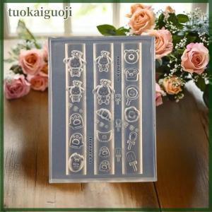 tuokaiguoji แม่พิมพ์เล็บทำจากซิลิโคนสำหรับ3D ในครัวเค้กรูปหมีสัตว์เลี้ยงน่ารักสำหรับสุนัขไอศกรีมของหวานแม่แบบโปร่งใสออกแบบให้ DIY ตกแต่งเล็บ