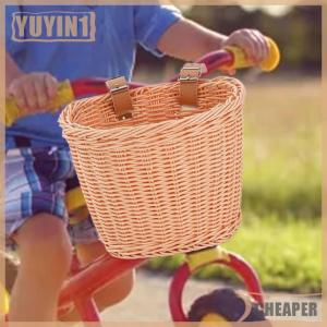 [COD] EHBqna SPORTS ตะกร้าหวายสานสำหรับจักรยานตะกร้ามือจับด้านหน้าถอดออกได้กันน้ำตะกร้าจักรยานกระเป๋าใส่ของสำหรับเด็ก
