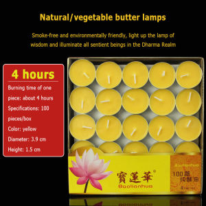 Buddha butter lamp 24-hour lotus butter household Buddha lamp smokeless aromatherapy candle long-burning lamp
