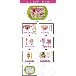 6 IN 1 Pudding Jelly Toy Set Childrens Food Feeding Toys for Kids Pretend Play Girls