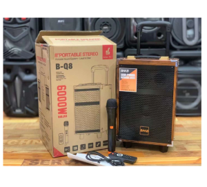 Bluetooth Portable Super Bass Trolley Speakers For Kaoke W/Fountction of USB/FM And Wireles Mic BQ-8