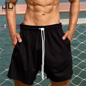 Luoke basketball shorts Muscle Fitness Summer Sports Casual Waffle Shorts Mens Running Training Suit 5/4 shorts for mens