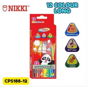 NIKKI Colour Pencil / Pensel Warna 12Colour Long (TRIANGULAR) (CPL188-12)