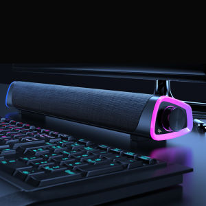 Banchugw Wireless/Wired Computer TV Stereo Speakers 4D Surround Soundbar Subwoofer Sound Bar FM Radio LED For Laptop PC Theater Aux